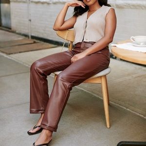 Abercrombie ‘90s straight ultra high rise vegan leather pants